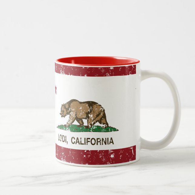 California State Flag Lodi Two-Tone Coffee Mug (Right)