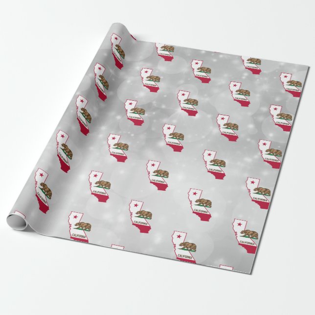 California State Flag Map  Wrapping Paper (Unrolled)
