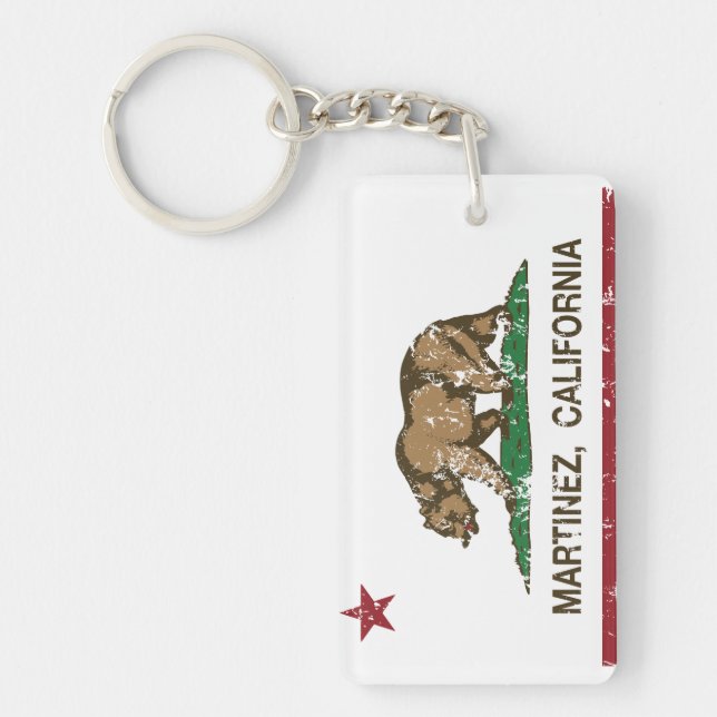California State Flag Martinez Key Ring (Front)