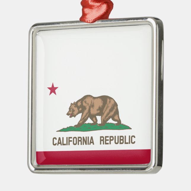 California State Flag Metal Tree Decoration (Left)