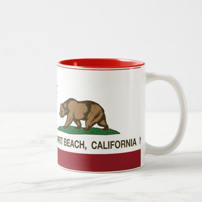 California State Flag Newport Beach Two-Tone Coffee Mug (Right)