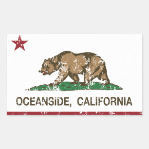 California State Flag Oceanside Rectangular Sticker