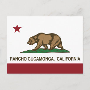 California State Flag Rancho Cucamonga Postcard