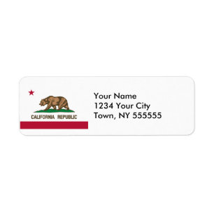 California State Flag Return Address Label