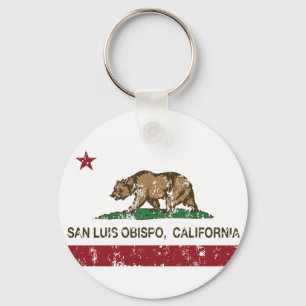California State Flag San Luis Obispo Key Ring