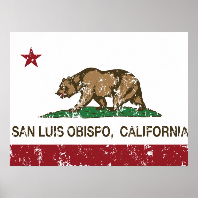 California State Flag San Luis Obispo Poster (Front)