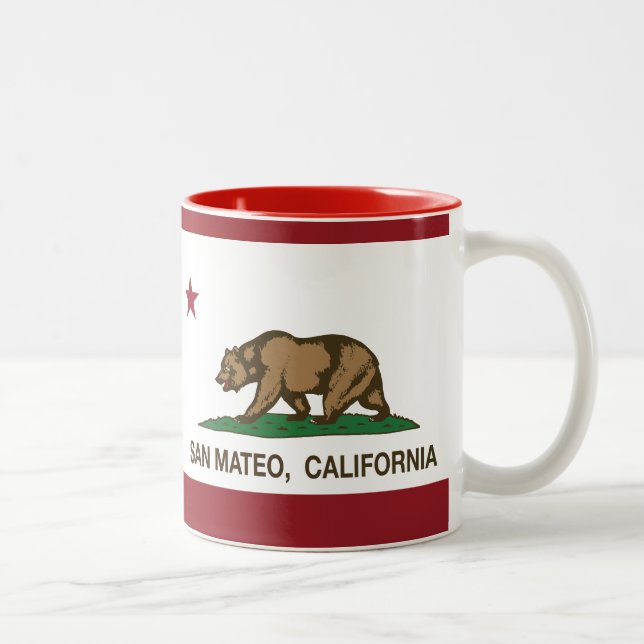 California State Flag San Mateo Two-Tone Coffee Mug (Right)