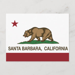 California State Flag Santa Barbara Postcard