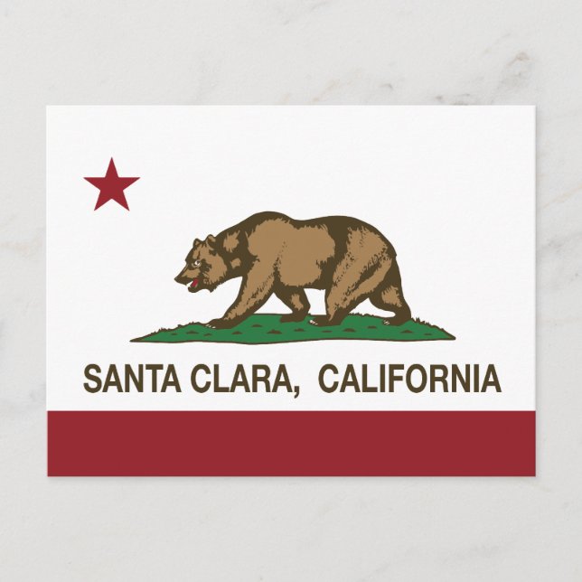California State Flag Santa Clara Postcard (Front)