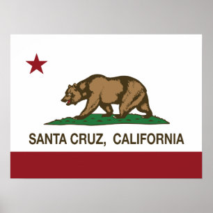 California State Flag Santa Cruz Poster