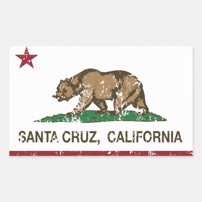 California State Flag Santa Cruz Rectangular Sticker (Front)
