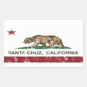 California State Flag Santa Cruz Rectangular Sticker