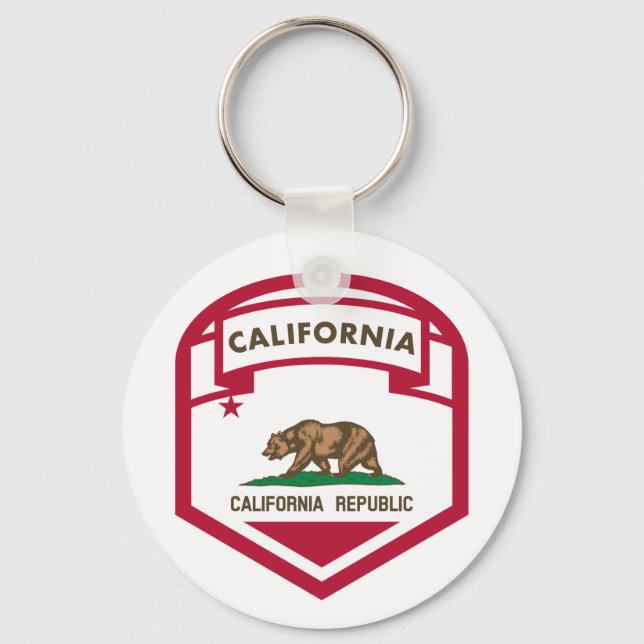 California State flag shield Key Ring (Front)