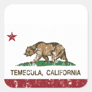 California State Flag Temecula Square Sticker