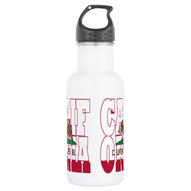 California state flag text 532 ml water bottle (Front)