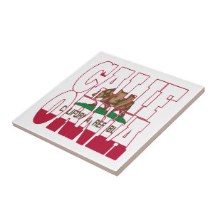 California state flag text ceramic tile
