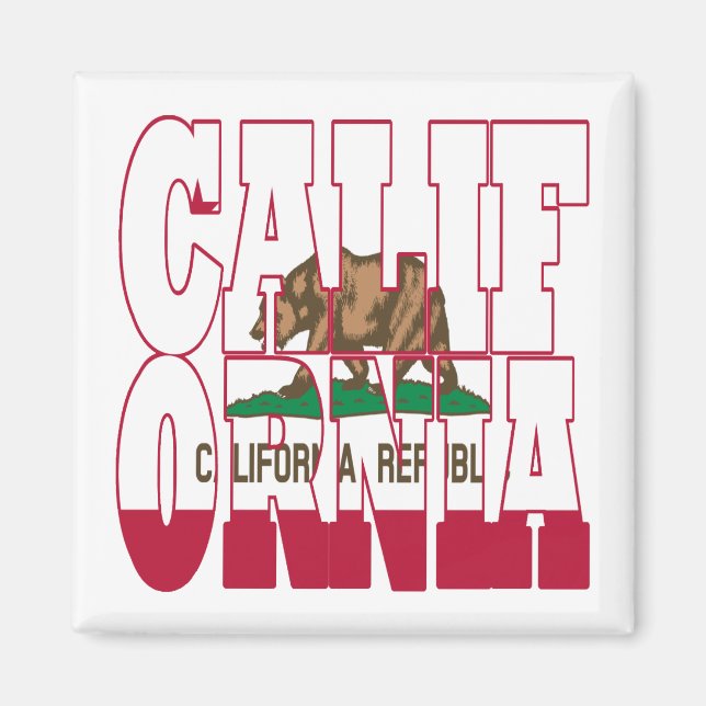 California state flag text magnet (Front)