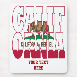 California state flag text mouse pad