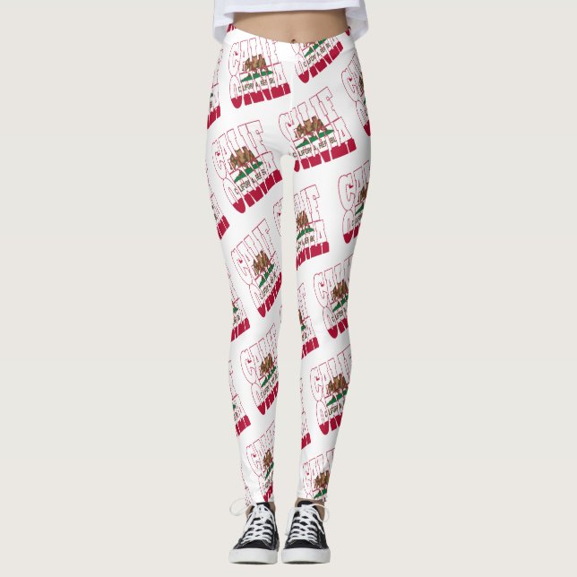 California state flag text pattern leggings (Front)