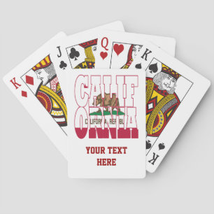California state flag text playing cards