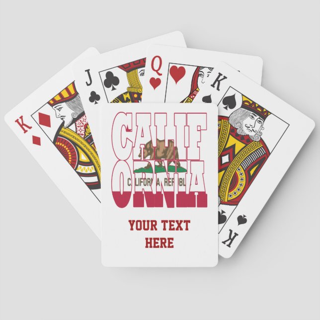 California state flag text playing cards (Back)