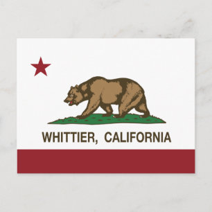 California State Flag Whittier Postcard