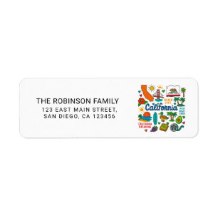 California State Icons Personalised Return Address Label