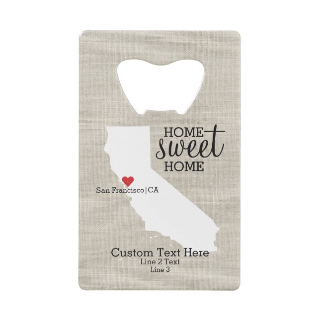 California State Love Home Sweet Home Custom Map (Front)