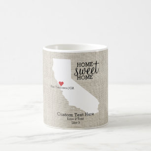 California State Love Home Sweet Home Custom Map Coffee Mug