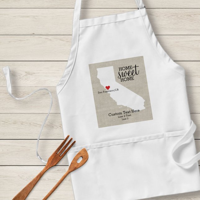 California State Love Home Sweet Home Custom Map Standard Apron (Creator Uploaded)