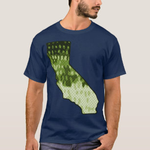 California State Map Bass Fishing Colour Pattern F T-Shirt