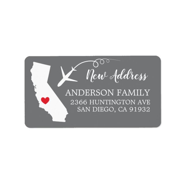 California State | New Home Return Address Label (Front)