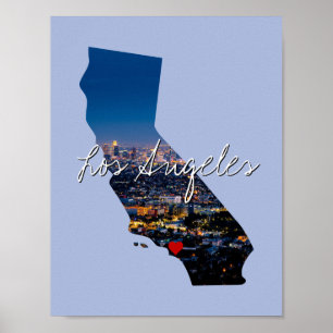 California State Photo insert and town name Poster