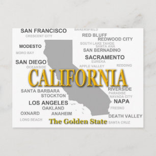 California State Pride Map Silhouette Postcard