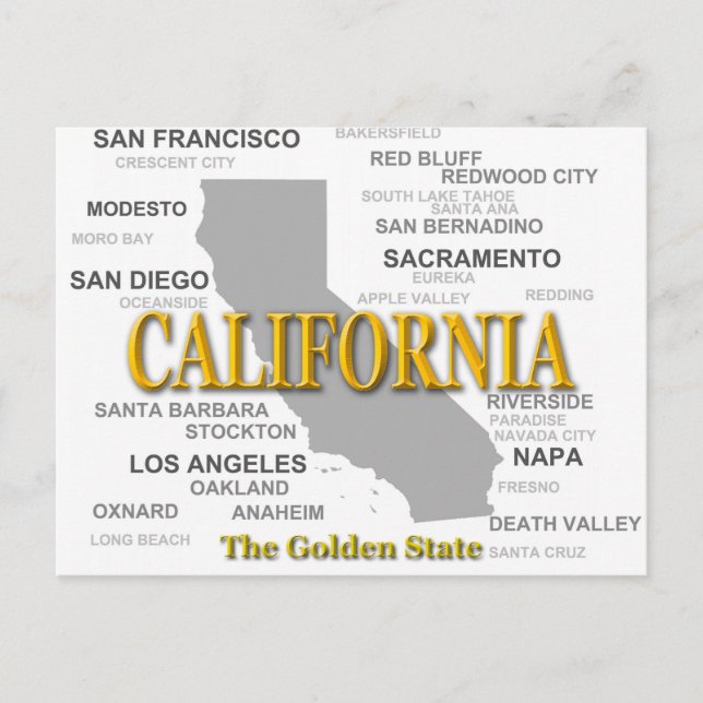 California State Pride Map Silhouette Postcard (Front)
