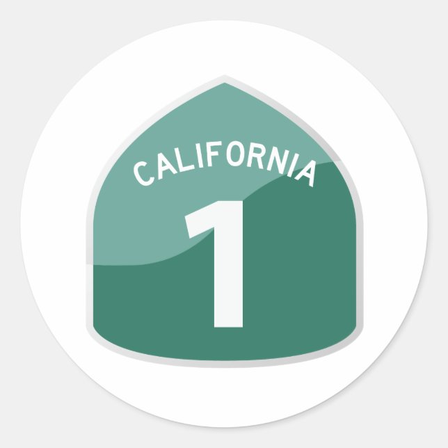 California State Route 1 Pacific Coast Highway Classic Round Sticker (Front)