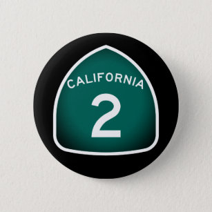 California State Route 2 6 Cm Round Badge