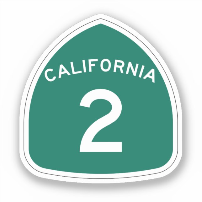 California State Route 2 Classic Round Sticker (Front)