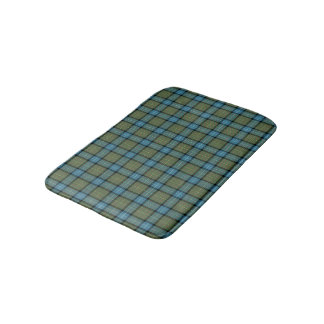 California State Turquoise and Moss Green Tartan Bath Mat