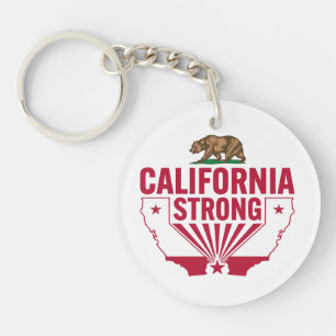 California Strong Grizzly Bear Key Ring
