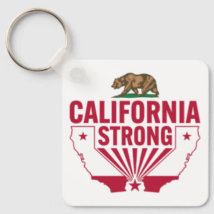 California Strong Grizzly Bear Key Ring