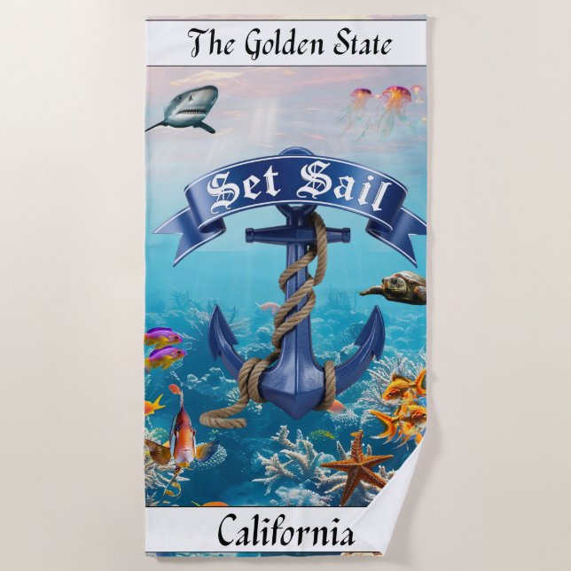  California Summer Beach Trip Towel (Front)