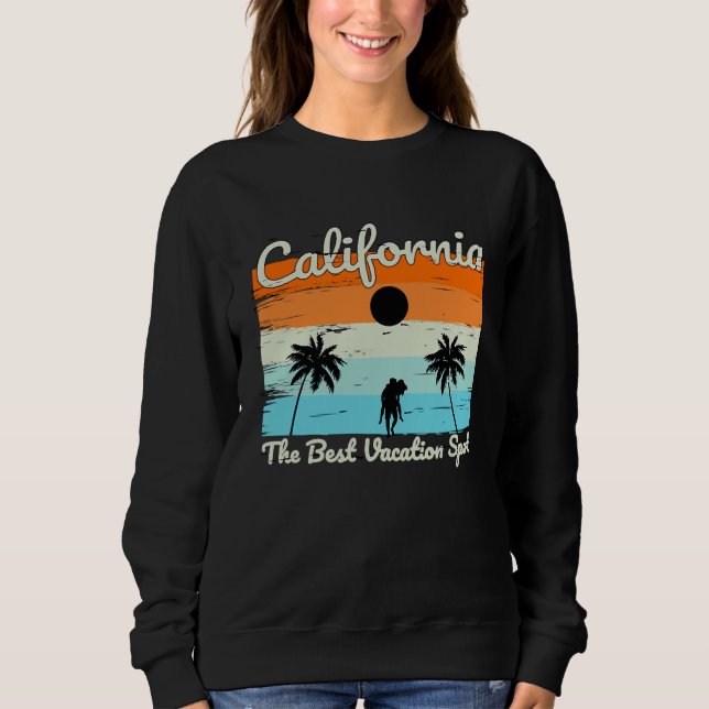 California Summer Beach Vintage Sunset  1 Sweatshirt (Front)