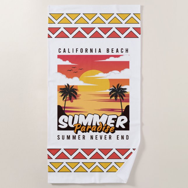 California Summer Escape Beach Towel (Front)