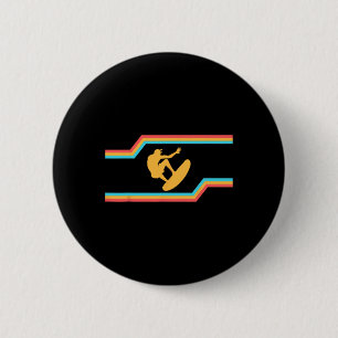 California Summer Vacation, Sunshine, Surfing Surf 6 Cm Round Badge