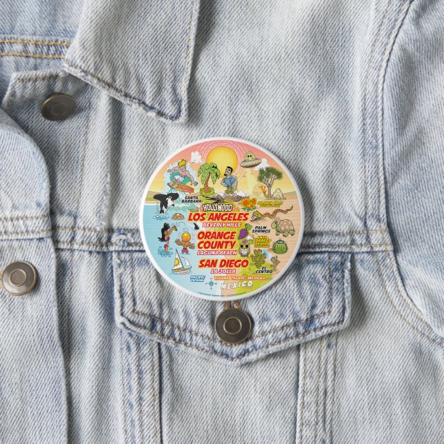 California Sunset 7.5 Cm Round Badge (In Situ)