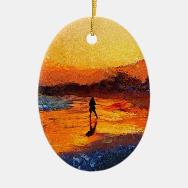 California Sunset Christmas Ornament (Front)