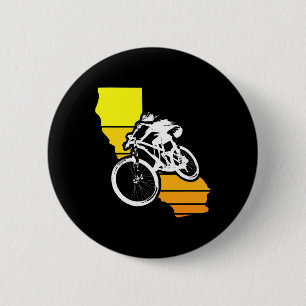 California Sunset Mountain Biking 6 Cm Round Badge