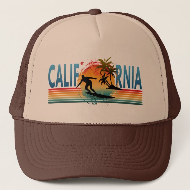 CALIFORNIA SUNSET SUMMER  TRUCKER HAT (Front)