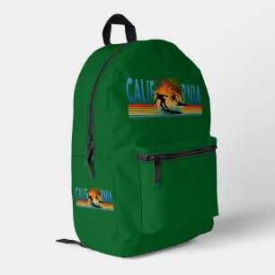 CALIFORNIA SUNSET SUMMER TRUCKER HAT PRINTED BACKPACK